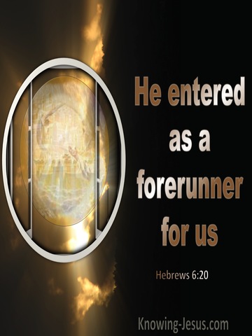 Hebrews 6:20 He Entered As Forefunner For Us (black)
